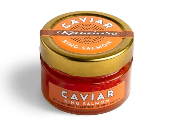 Raudonieji karališkosios lašišos ikrai Caviar King Salmon stiklainyje