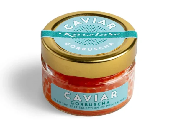 Raudonieji kuprės ikrai Caviar Gorbuscha stiklainyje