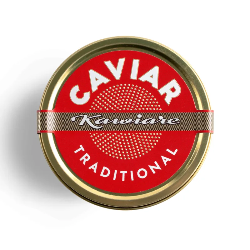 Tradiciniai juodieji ikrai Caviar skardinėje