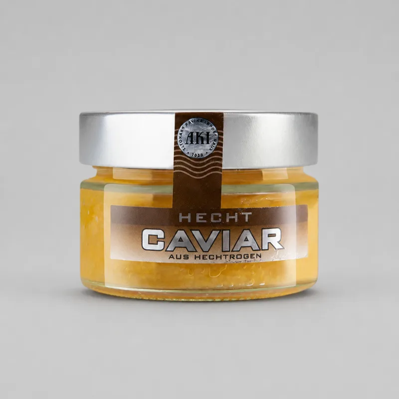 Lydekos ikrai AKI Caviar stiklainyje