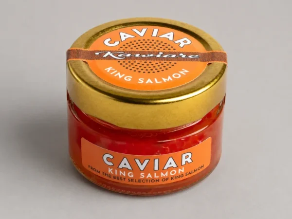 Raudonieji karališkosios lašišos ikrai Caviar King Salmon stiklainyje