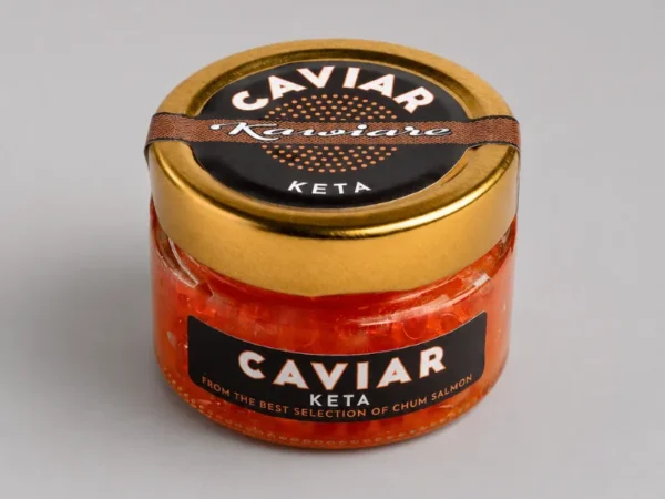 Raudonieji ketos ikrai Caviar Keta stiklainyje