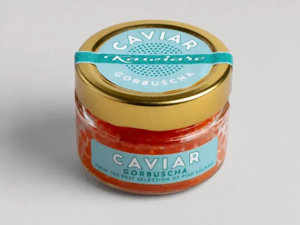 Raudonieji kuprės ikrai Caviar Gorbuscha stiklainyje