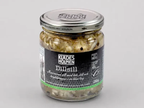 Silkės filė krapų marinate stiklainyje